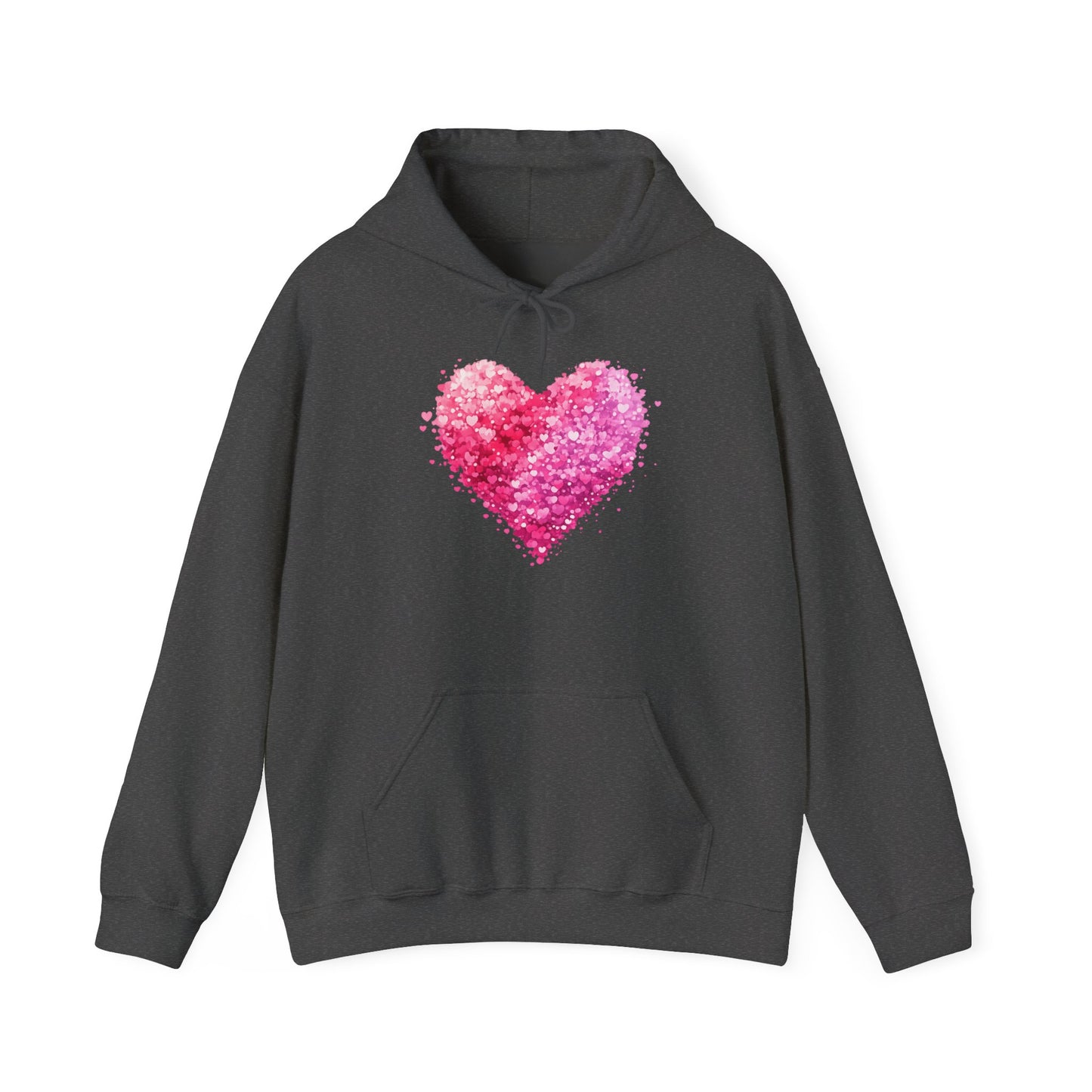 Cupid Skeleton Hoodie — Gothic Valentine Skeleton with Pink Hearts Pullover