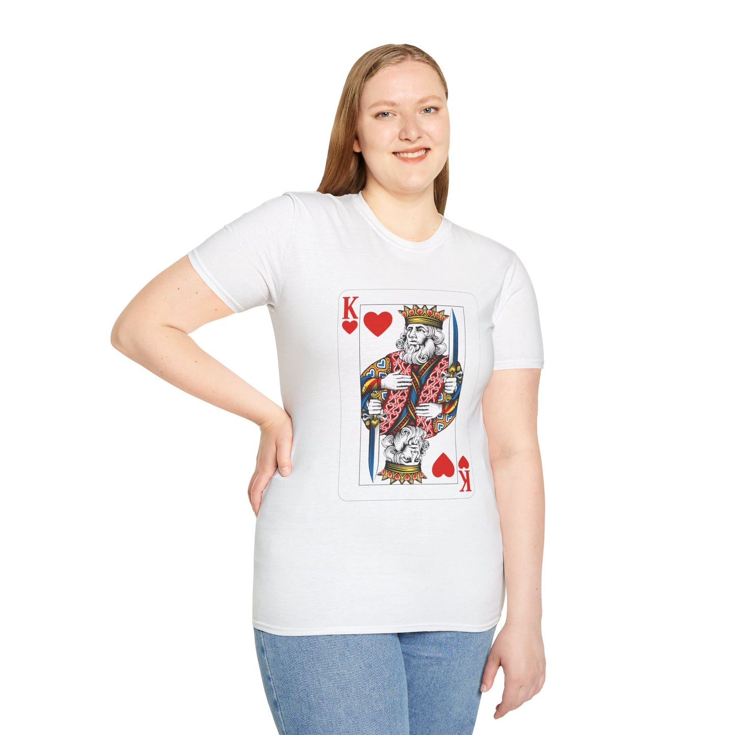 Valentines King of Hearts Unisex T-Shirt - Playful Card Design for Game Night