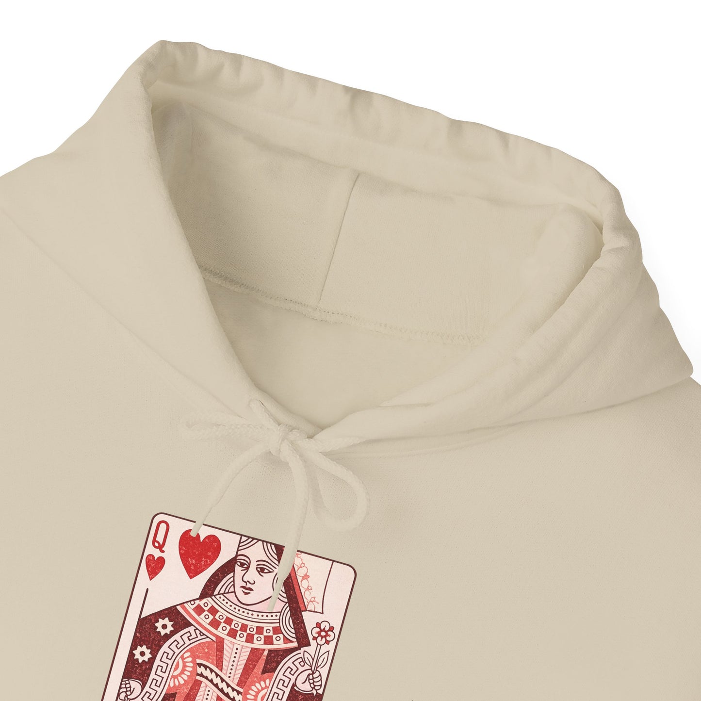 Queen of Hearts Hoodie – Vintage Playing Card Graphic Sweatshirt