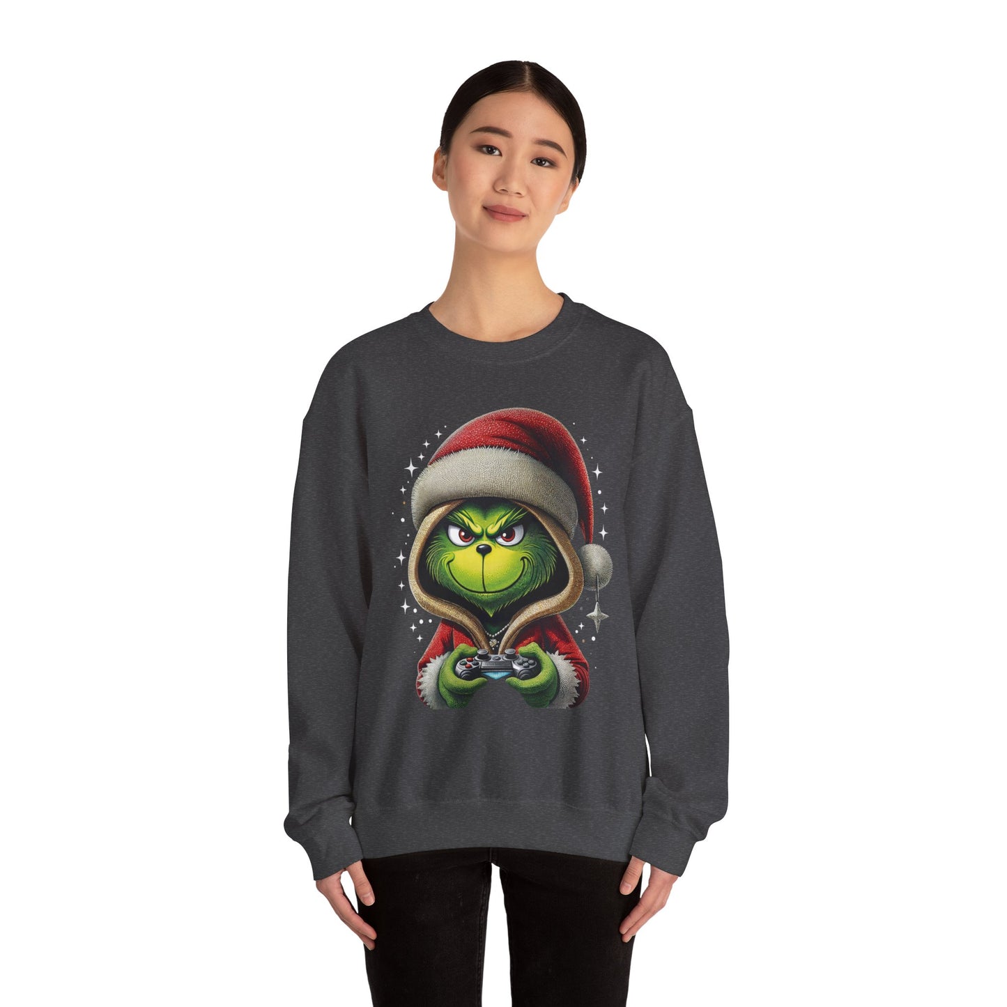 Grumpy Gamer Grinch Sweatshirt — Funny Christmas Holiday Gaming Crewneck