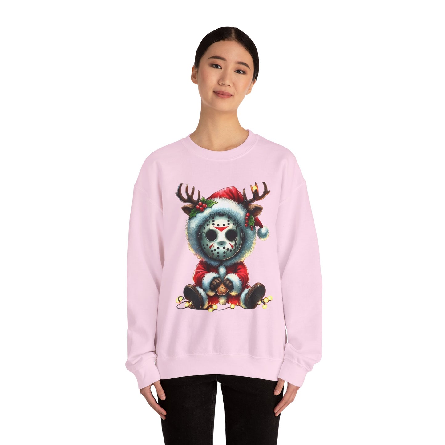 Christmas Jason Mask Sweatshirt — Cute Horror Holiday Crewneck