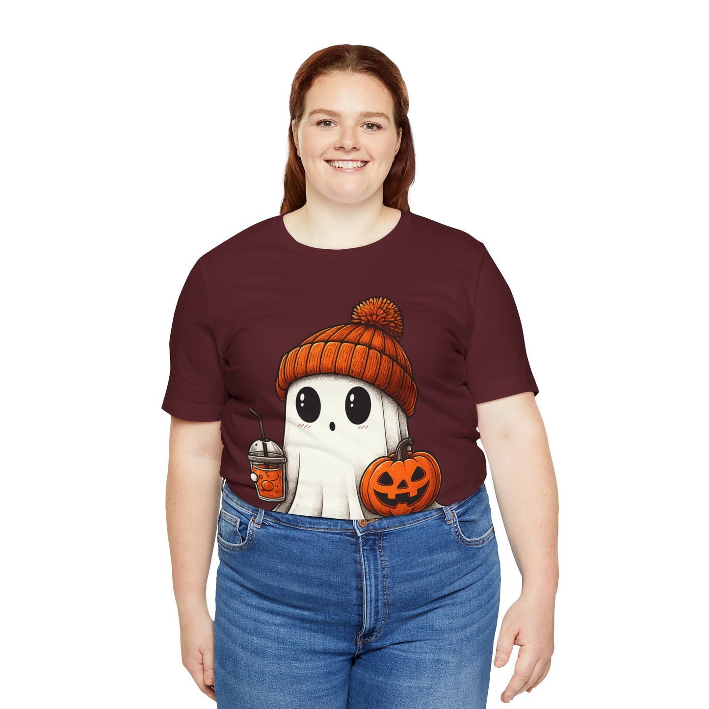 Halloween Ghost Unisex Tee, Spooky Shirt, Fall Fashion, Cute Ghost Shirt, Halloween Costume, Trick or Treat T-Shirt