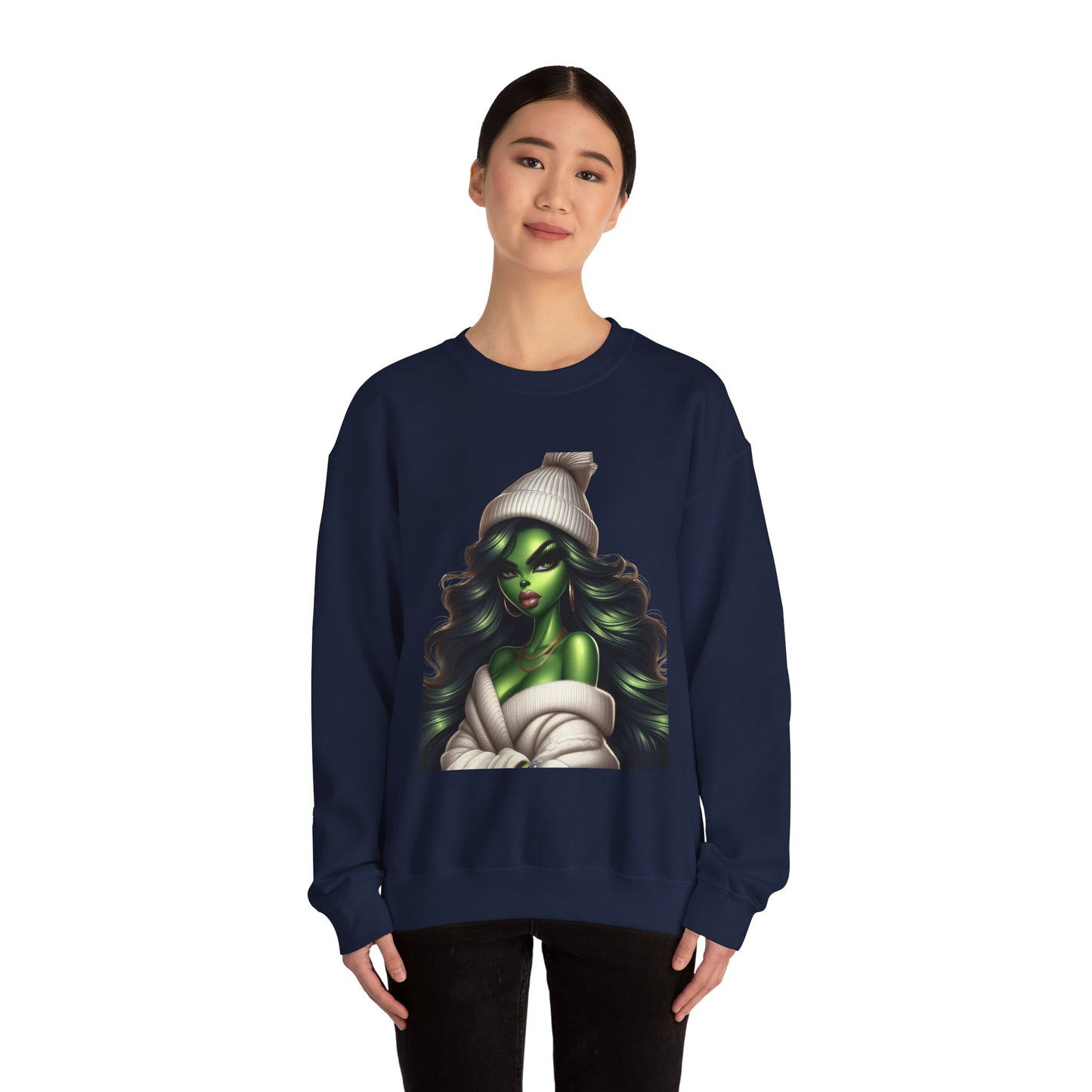 Green Witch Portrait Crewneck Sweatshirt