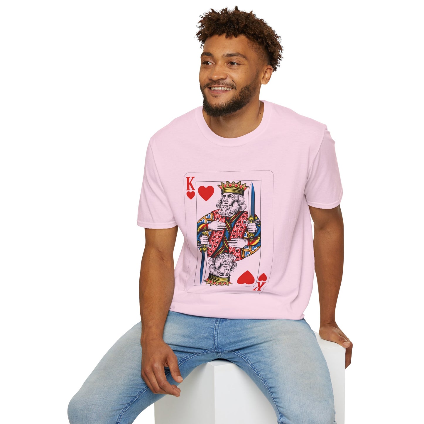Valentines King of Hearts Unisex T-Shirt - Playful Card Design for Game Night