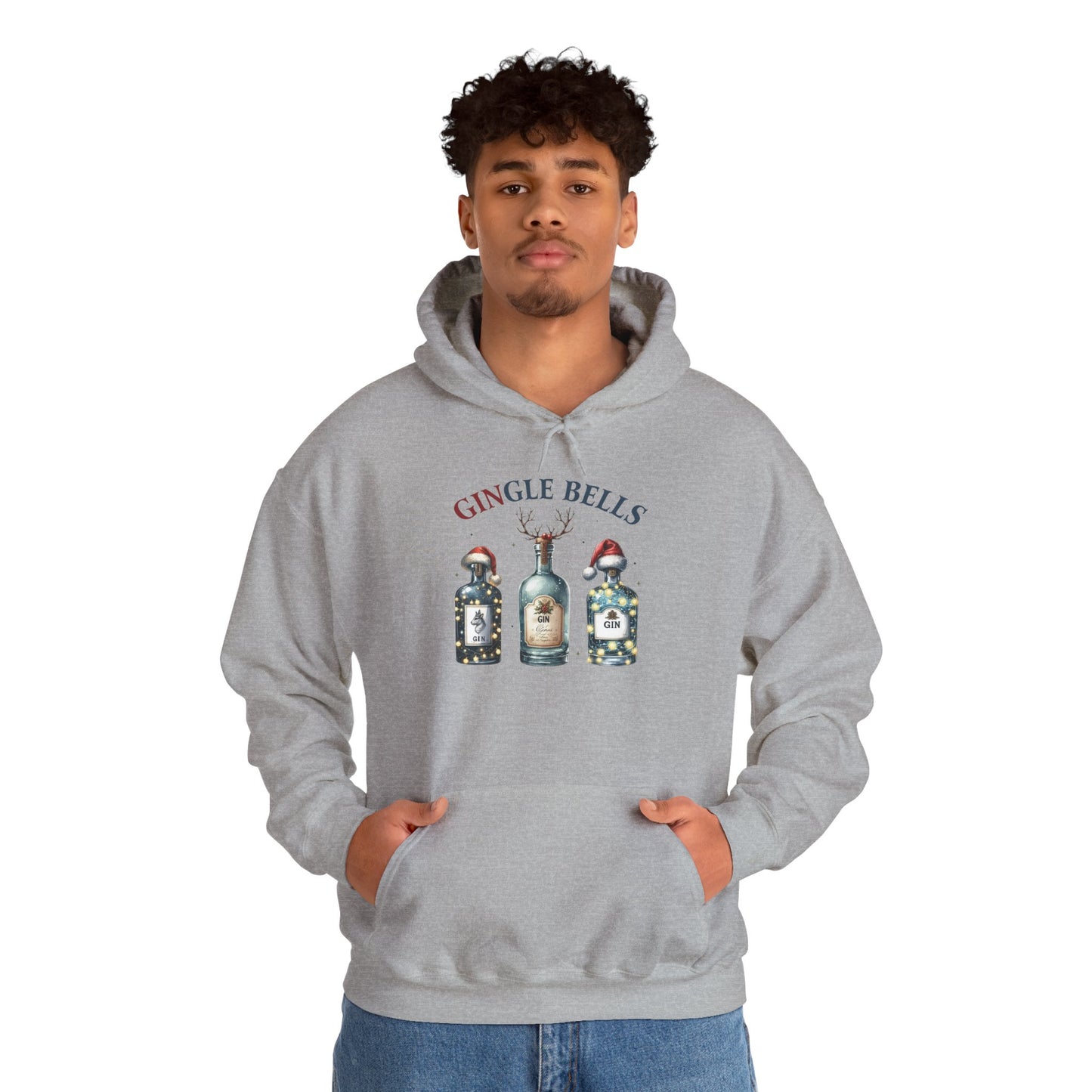 Gingle Bells Hoodie | Unisex Heavy Blend Sweatshirt for Christmas, Holiday Gifting, Cozy Fall Wear, Festive Apparel, Unique Gift