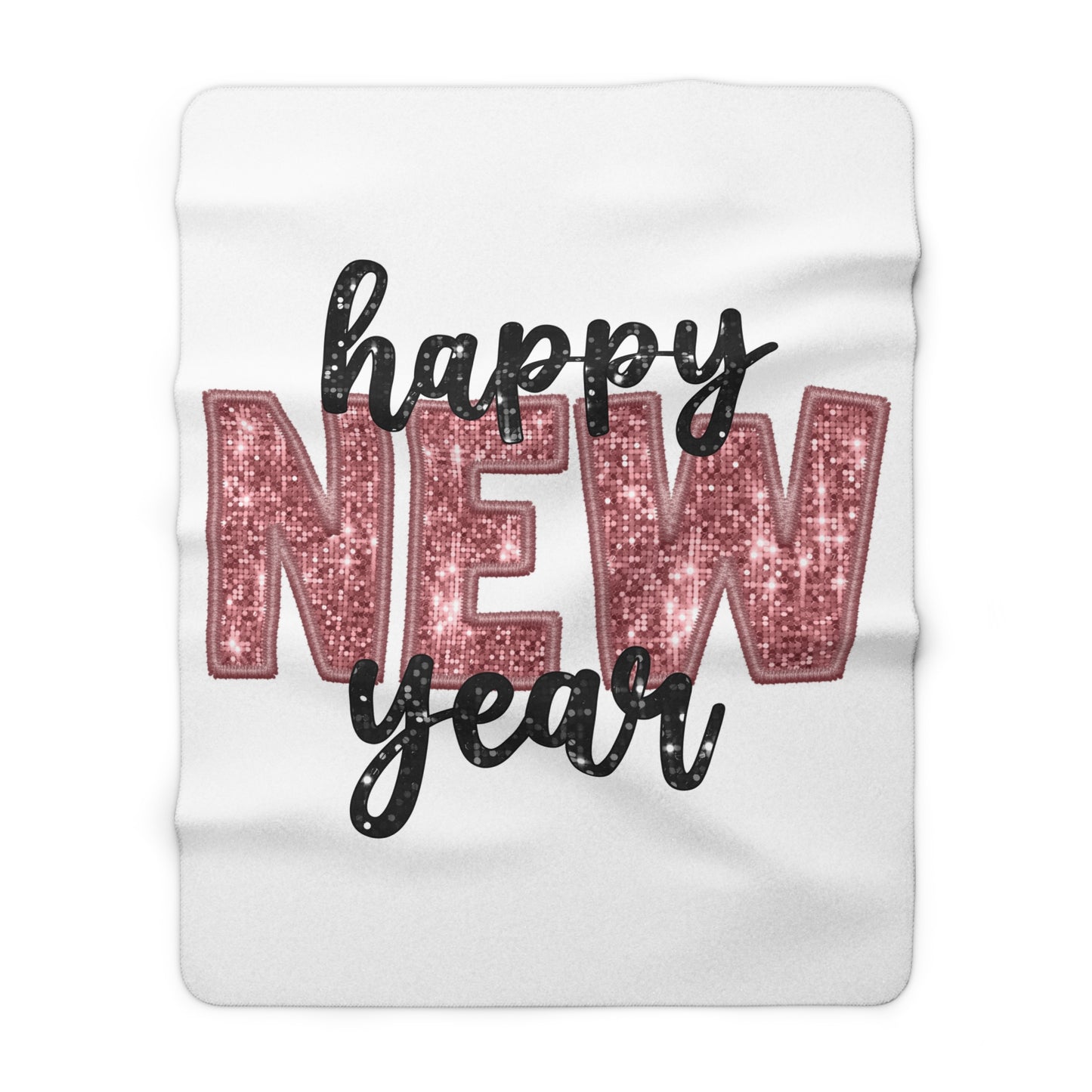 New Year Sherpa Fleece Blanket