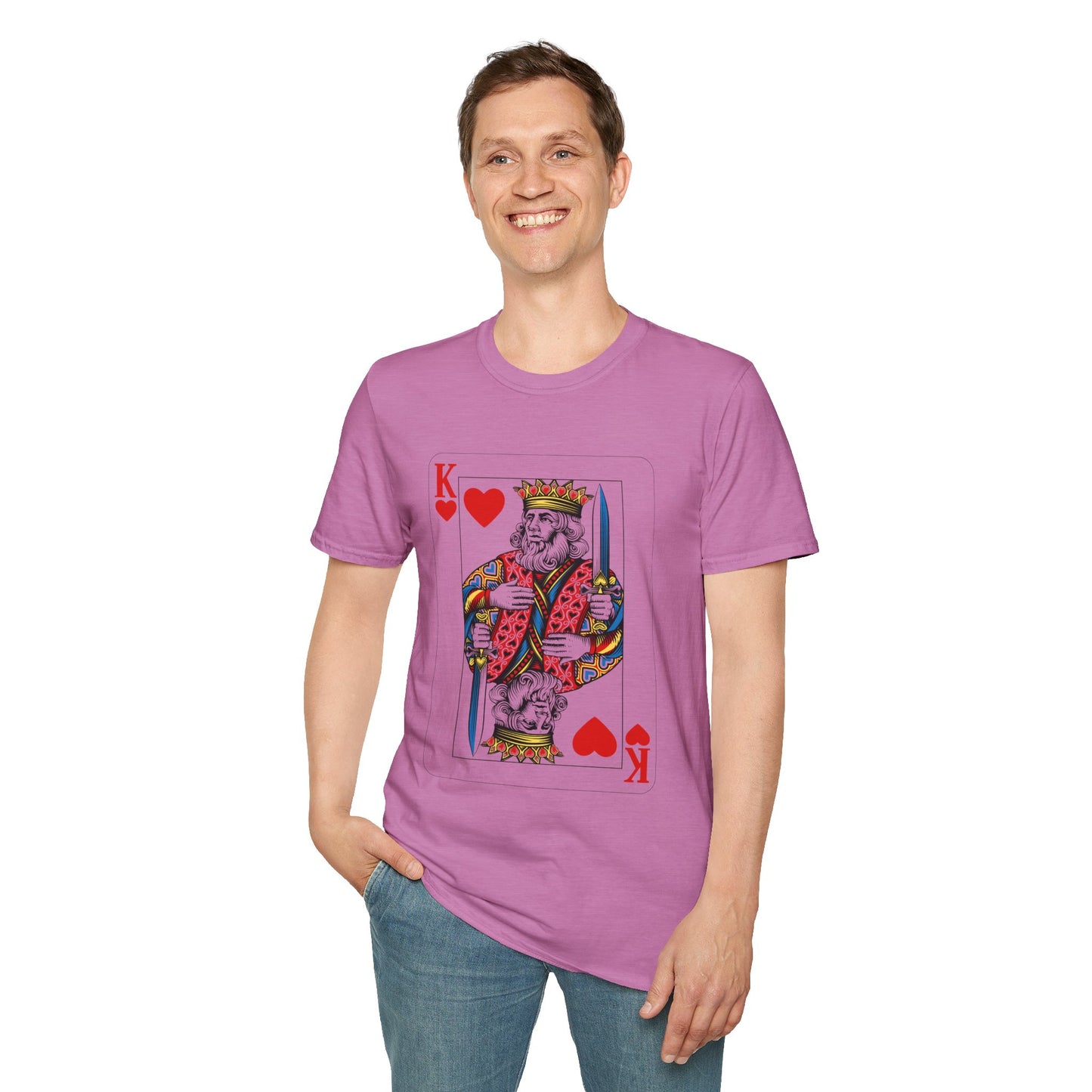 Valentines King of Hearts Unisex T-Shirt - Playful Card Design for Game Night