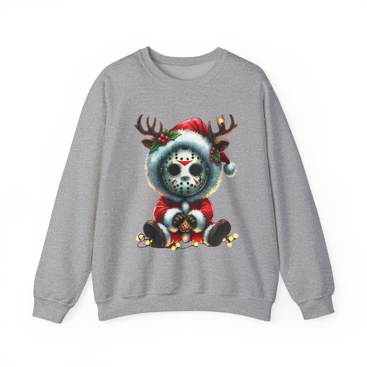 Christmas Jason Mask Sweatshirt — Cute Horror Holiday Crewneck