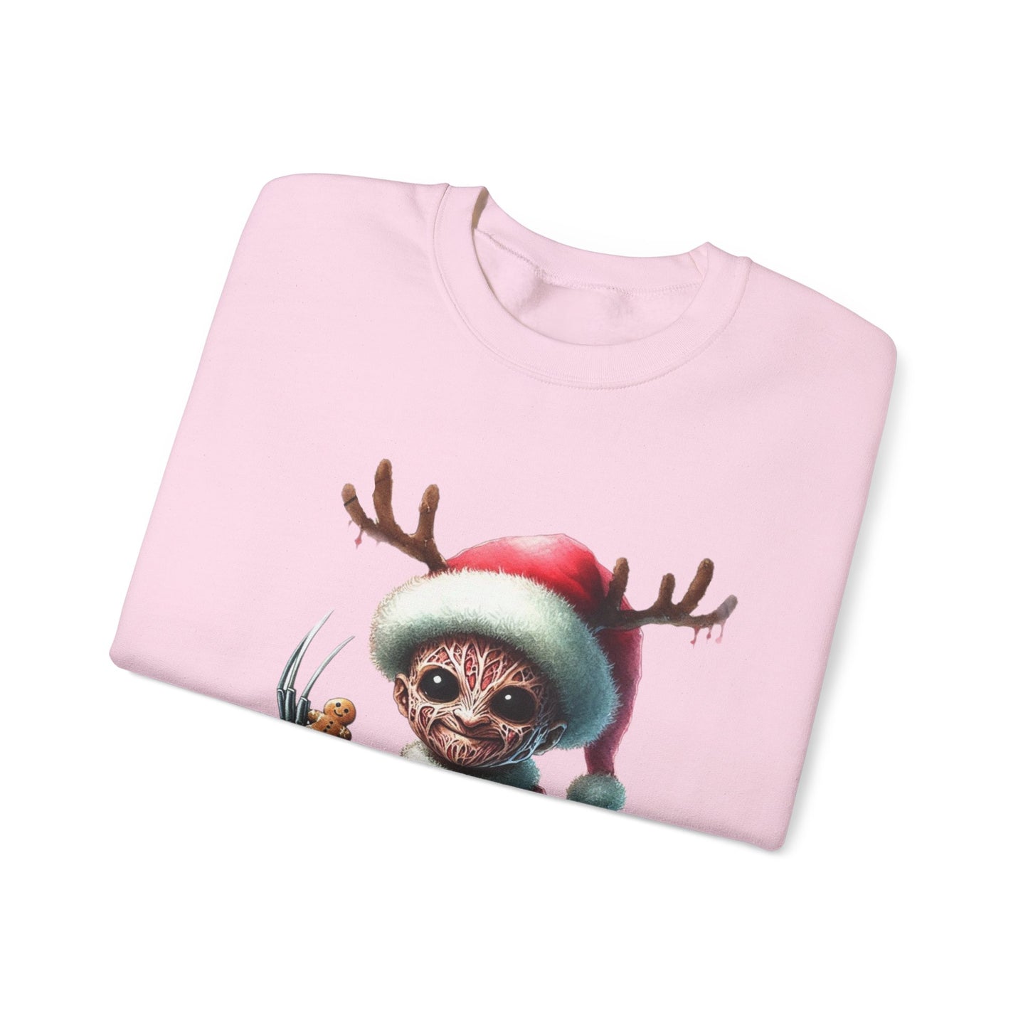 Christmas Cat Elf Sweatshirt — Cute Santa Kitten with Antlers Holiday Crewneck