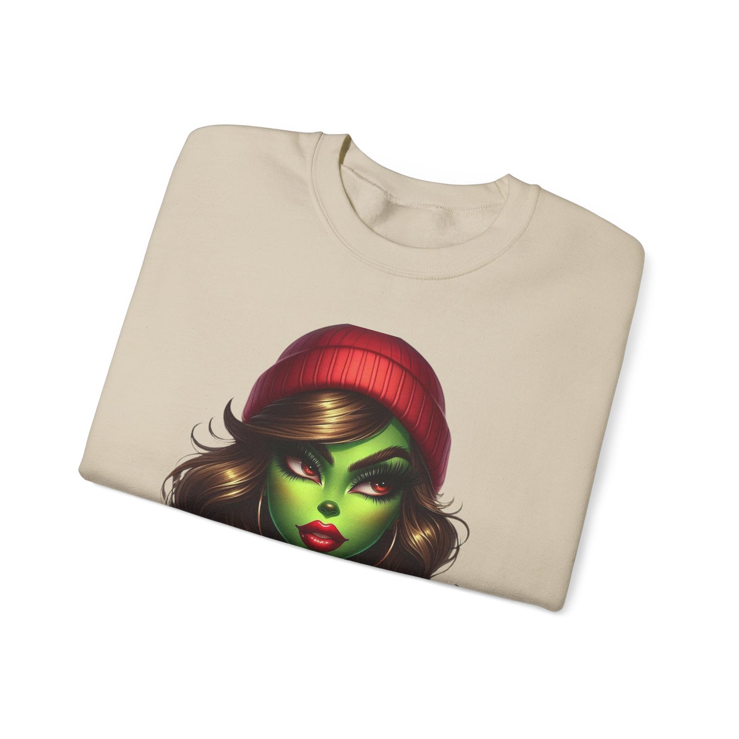 Witchy Green Girl Sweatshirt — Gothic Halloween Crewneck