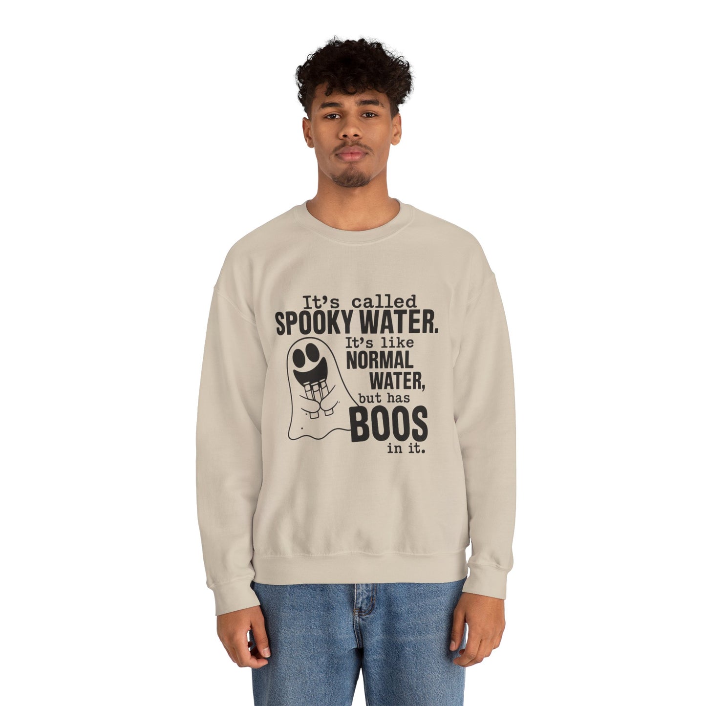 Spooky Water Crewneck Sweatshirt - Fun Halloween Apparel, Unisex Sweatshirt, Cozy Ghost Shirt, Gift for Halloween Lovers, Cute Fall Fashion