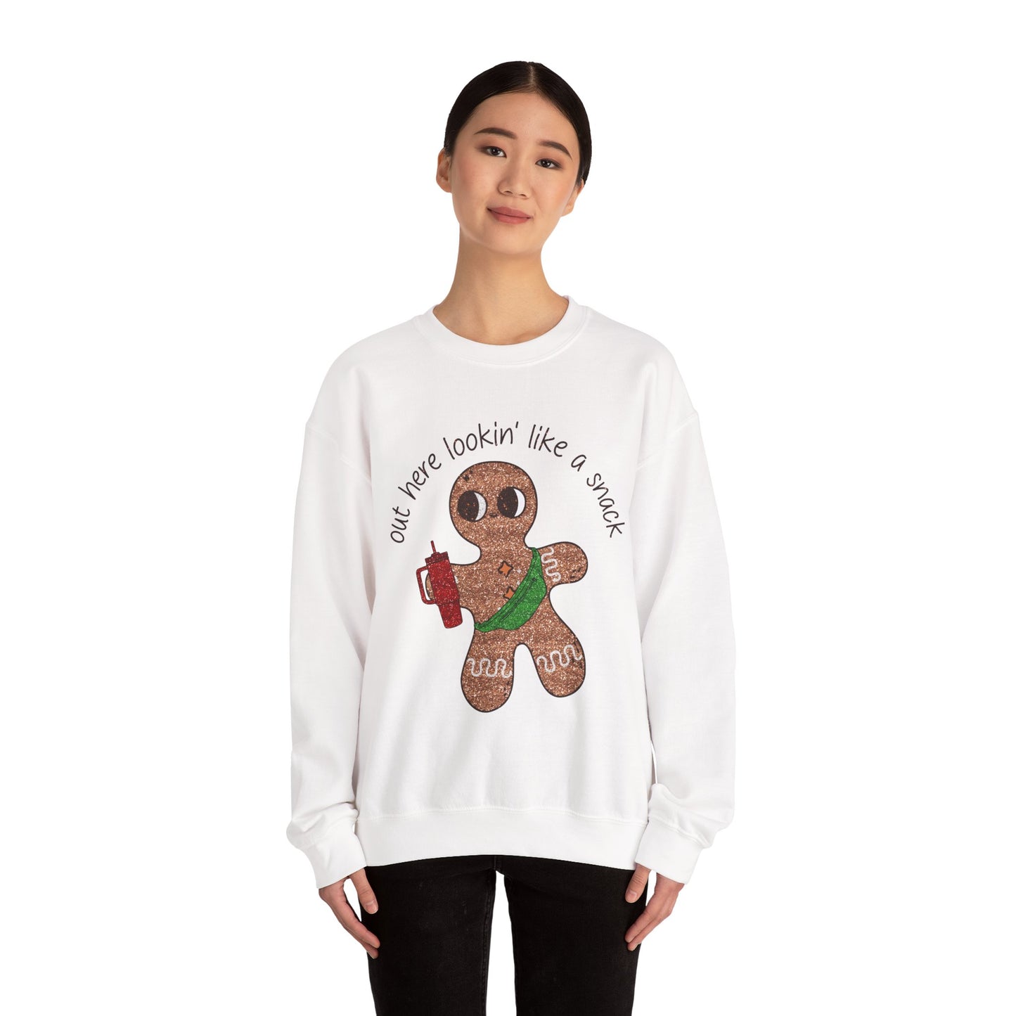 Gingerbread Cookie Sweatshirt — "Out Here Lookin' Like a Snack" Holiday Crewneck
