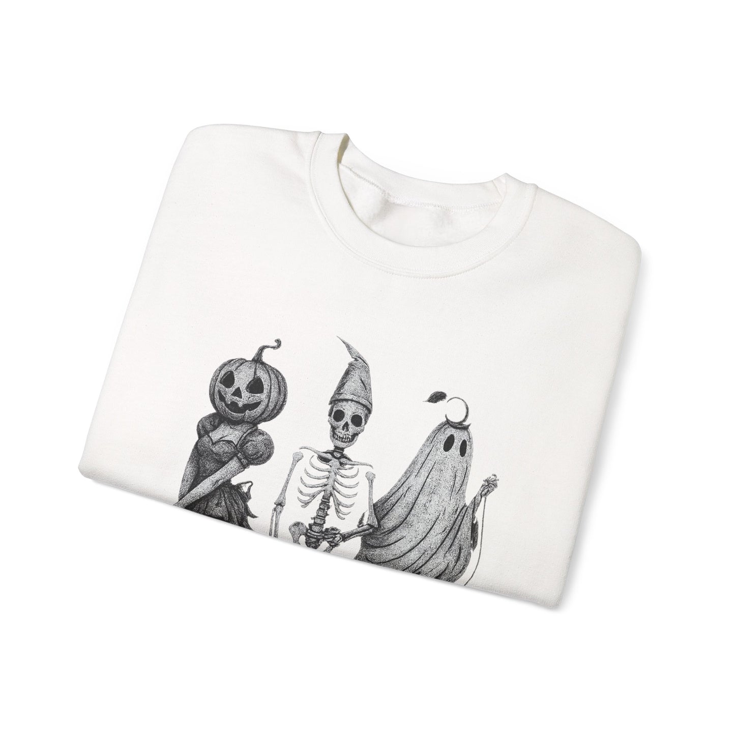 Halloween Sweatshirt with Ghosts and Ghouls Design