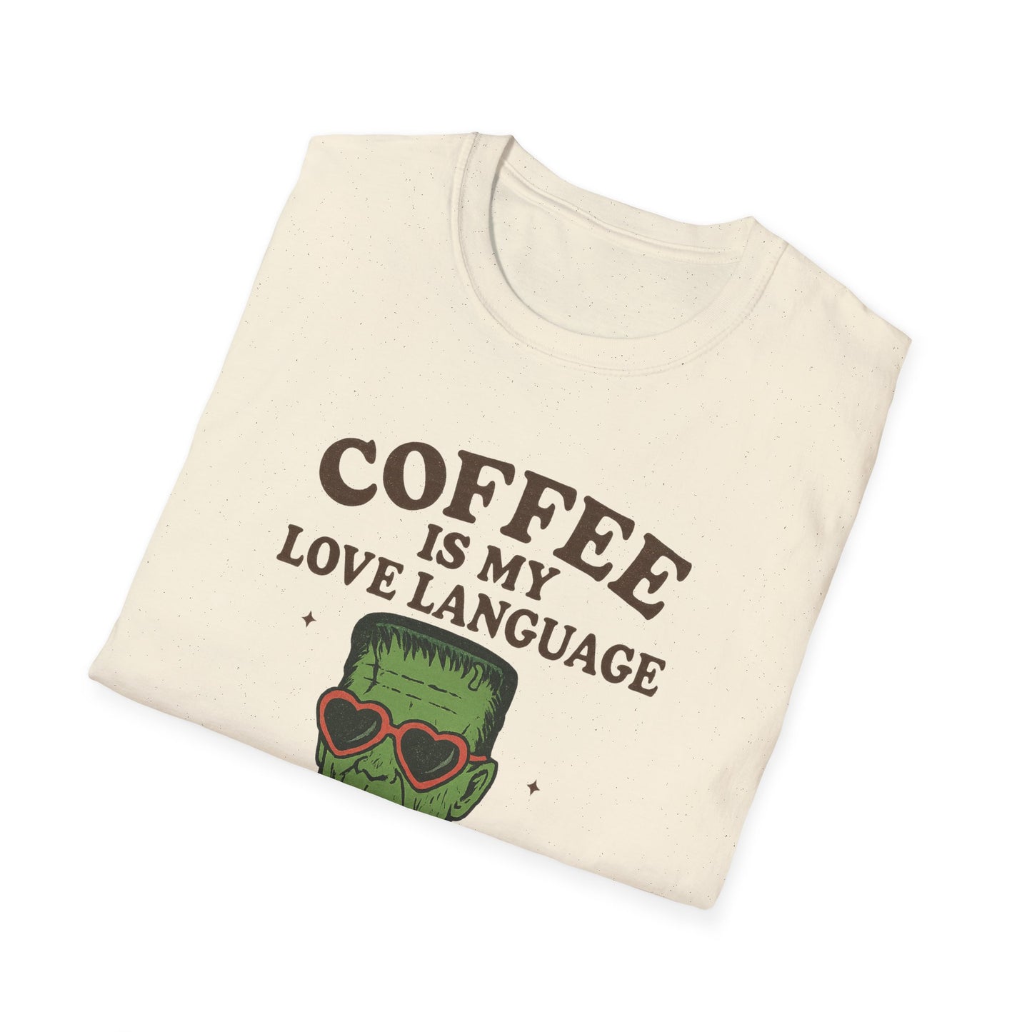 Frankenstein Coffee Lover T-Shirt, Funny Gift for Coffee Lovers, Unisex Tee, Perfect for Halloween, Casual Wear, Gift for Him/Her