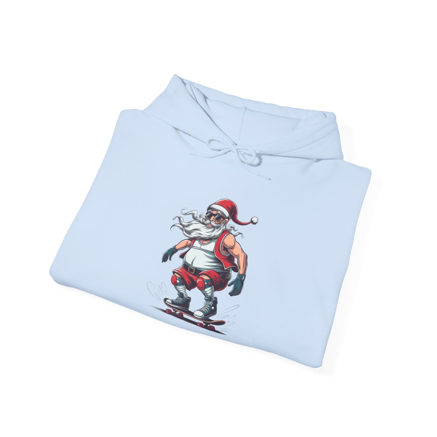 Santa Skateboarding Unisex Heavy Blend Hoodie, Christmas Sweatshirt, Holiday Gift, Cozy Winter Apparel, Fun Santa Design