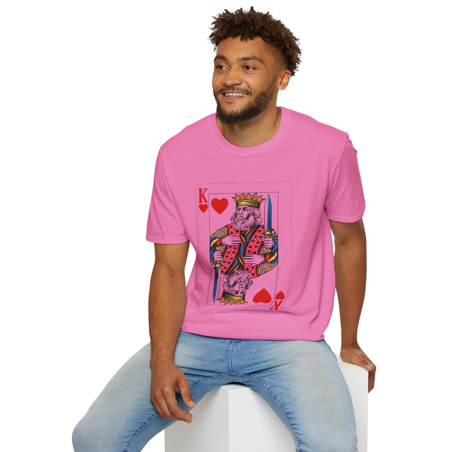 Valentines King of Hearts Unisex T-Shirt - Playful Card Design for Game Night