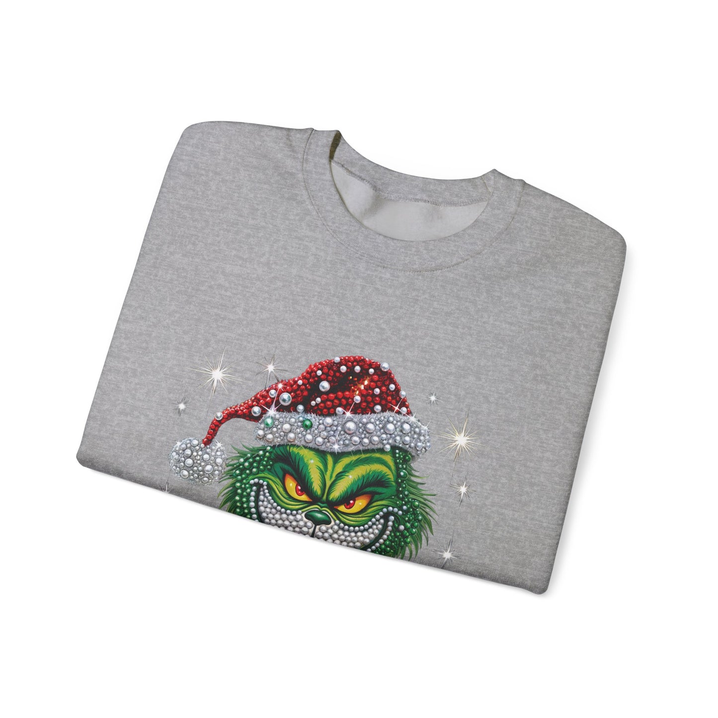 Grinchy Holiday Sweatshirt — Vintage Grinch Santa Crewneck