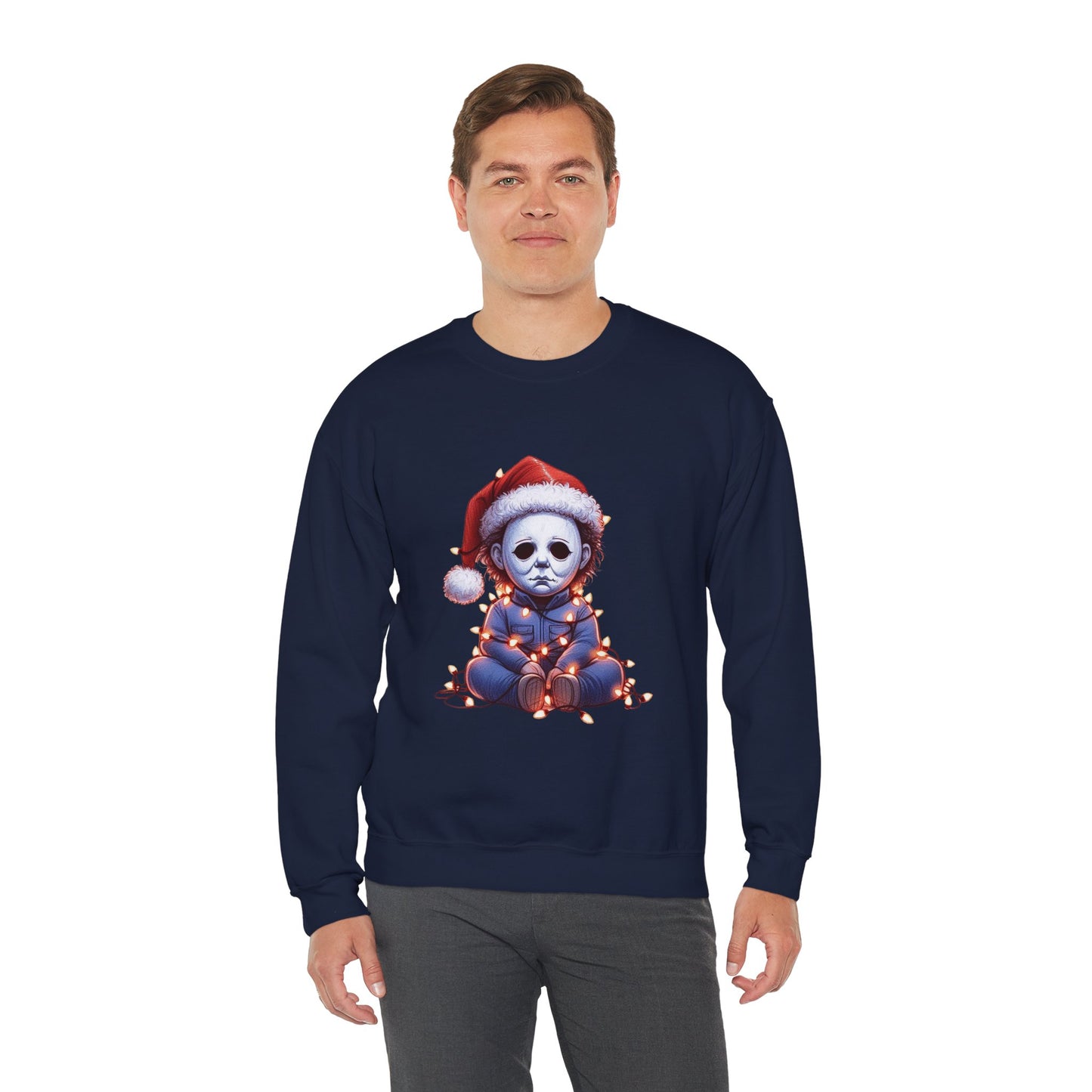 Christmas Michael Myers Sweatshirt — Cute Creepy Horror Holiday Crewneck