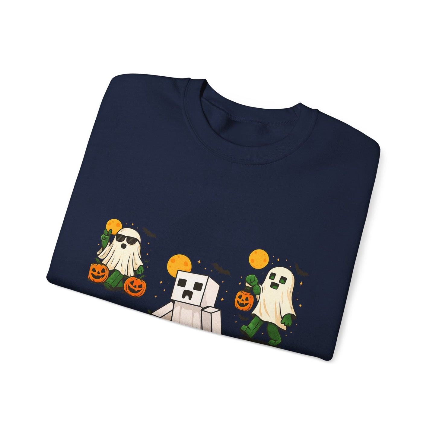 Halloween Ghost Cartoon Sweatshirt, Unisex Crewneck, Cozy Autumn Wear, Halloween Gifts, Spooky Season Apparel, Cute Sweatshirt