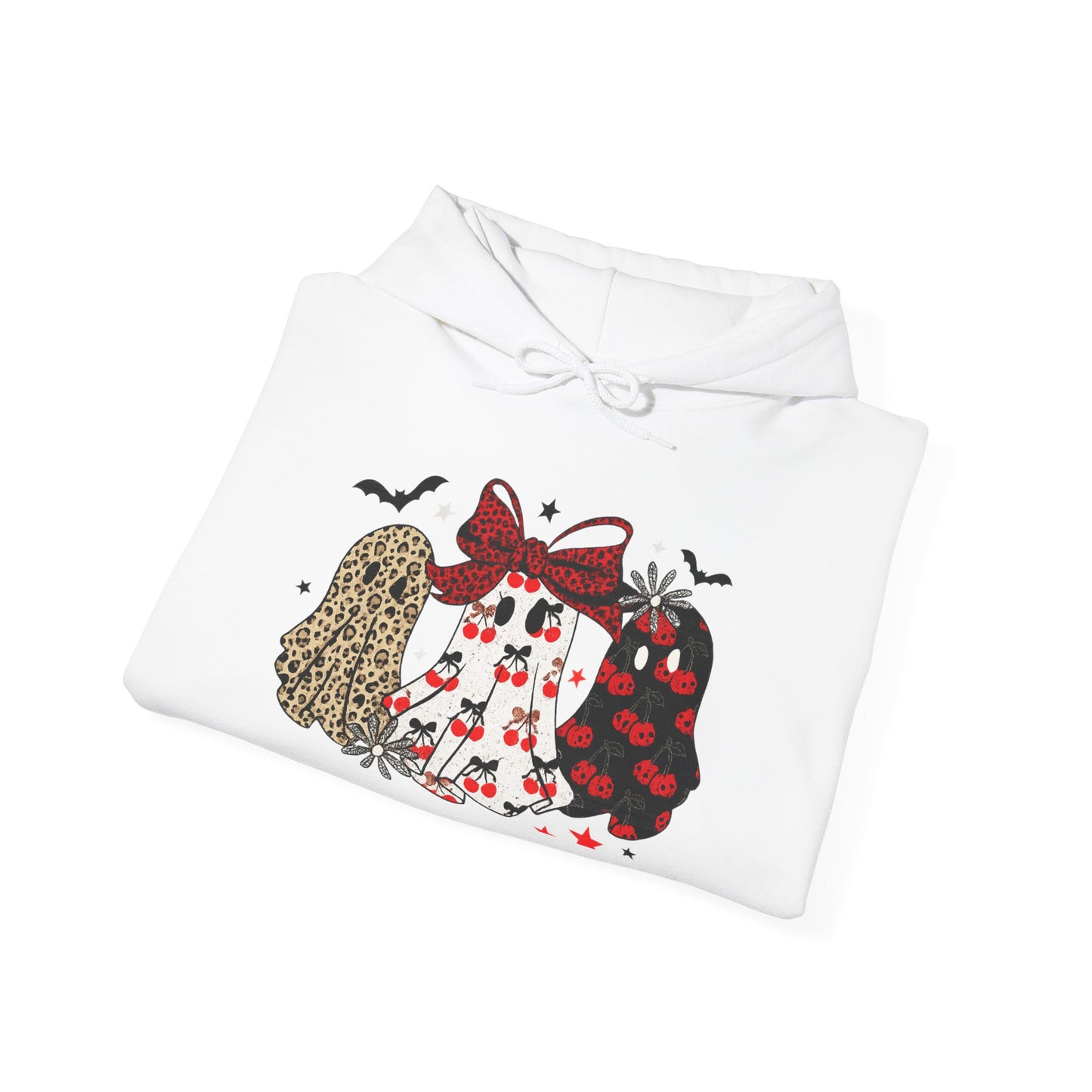 Cute Graphic Hooded Sweatshirt for Women, Cozy Casual Wear, Perfect for Halloween, Bat and Pumpkin Design, Fall Fashion