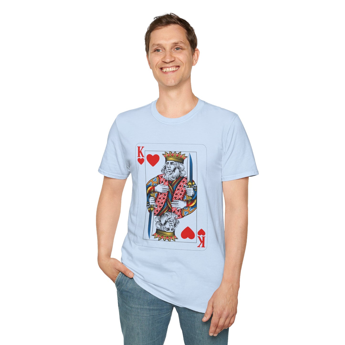 Valentines King of Hearts Unisex T-Shirt - Playful Card Design for Game Night