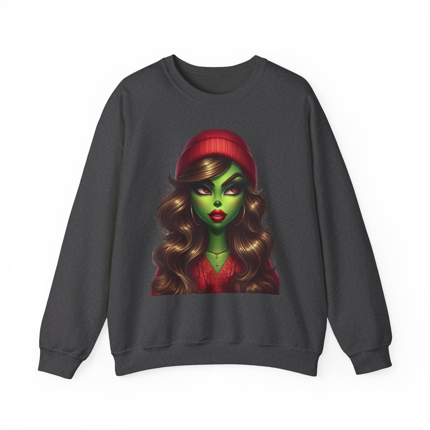 Witchy Green Girl Sweatshirt — Gothic Halloween Crewneck