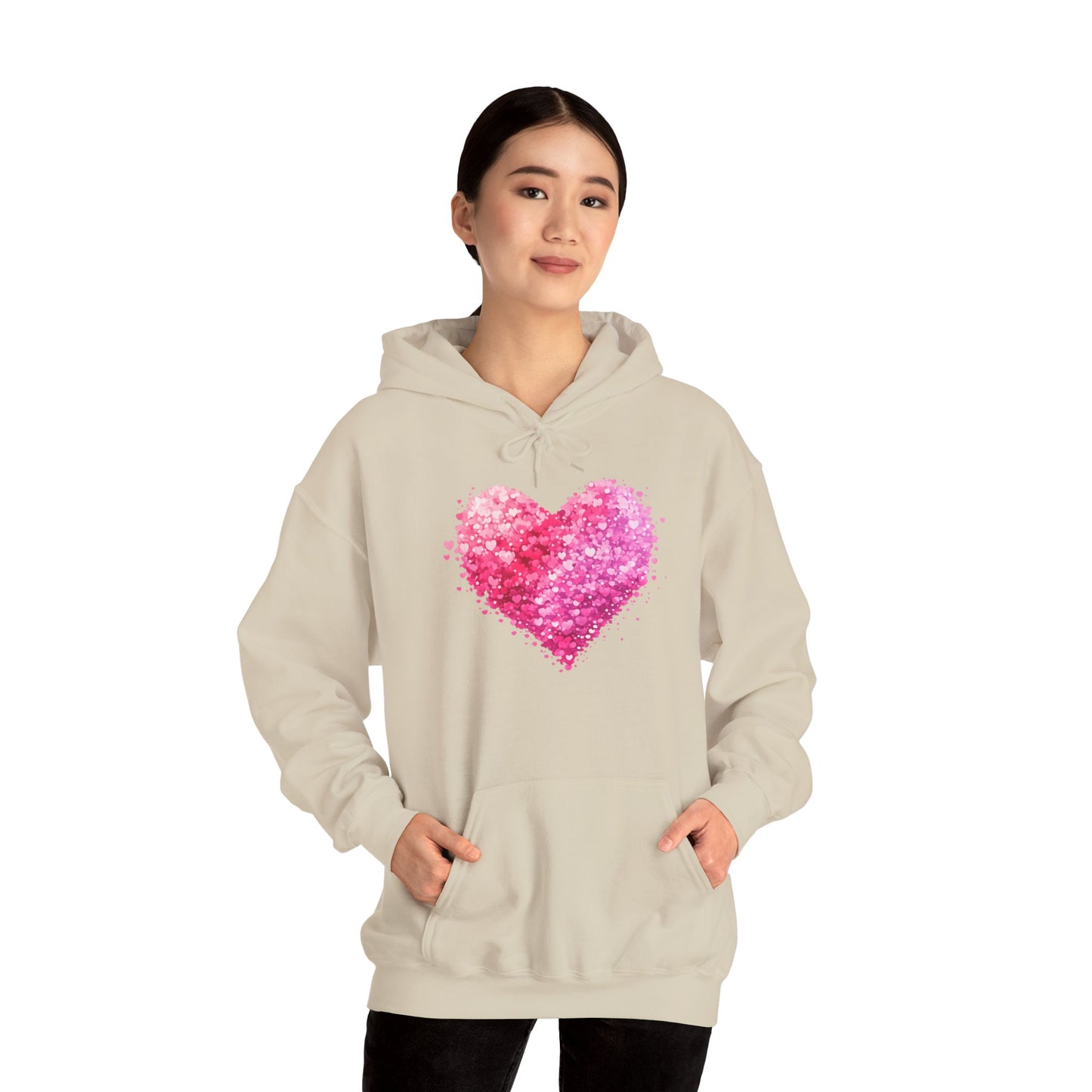 Cupid Skeleton Hoodie — Gothic Valentine Skeleton with Pink Hearts Pullover