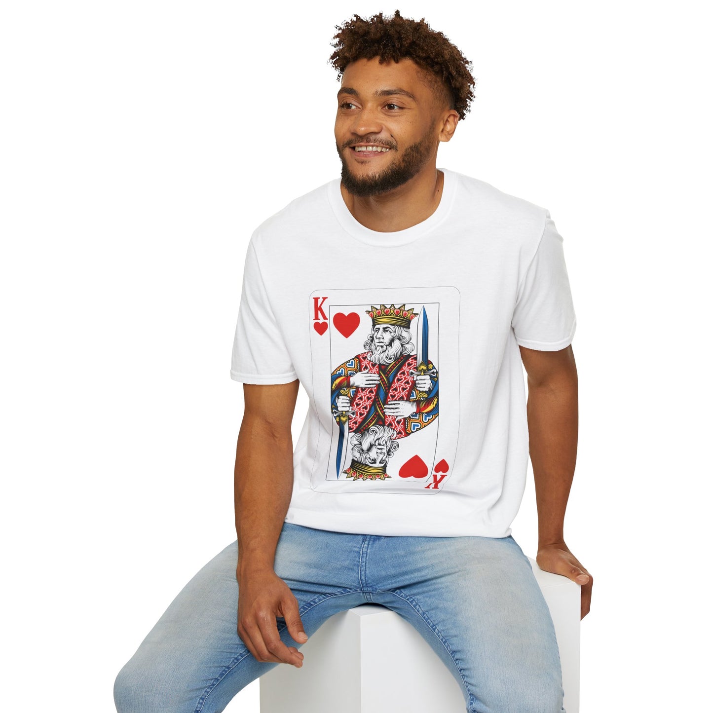 Valentines King of Hearts Unisex T-Shirt - Playful Card Design for Game Night