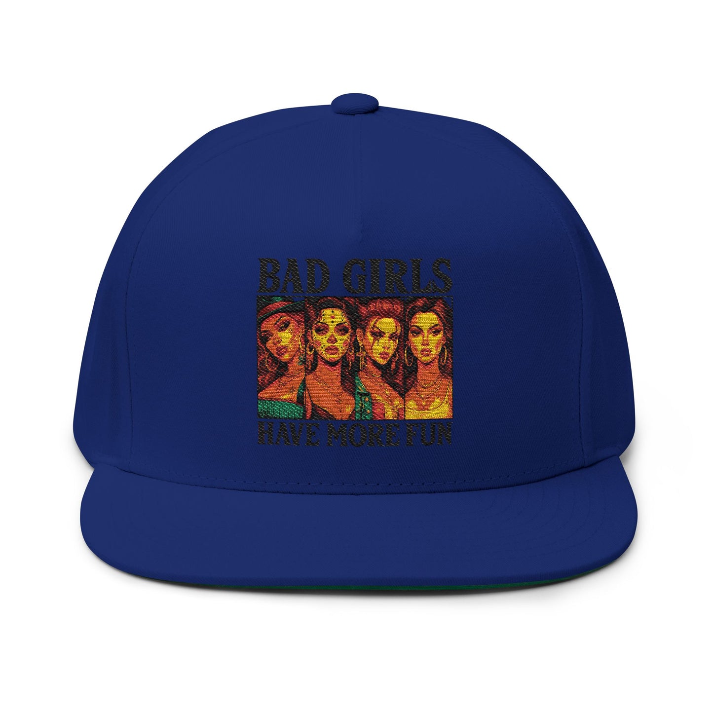 Embroidered Flat Bill Cap - Bad Girls Have More Fun, Trendy Hat, Gift for Her, Streetwear Accessory, Fun Cap