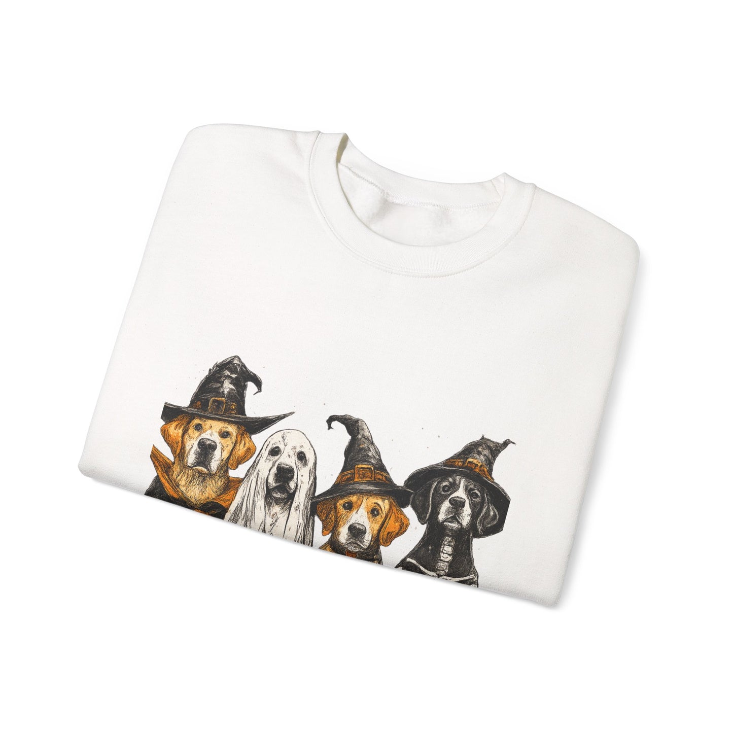 Halloween Dog-Themed Sweatshirt, Cozy Fall Apparel, Unisex Crewneck, Pet Lover Gift, Spooky Season Fashion