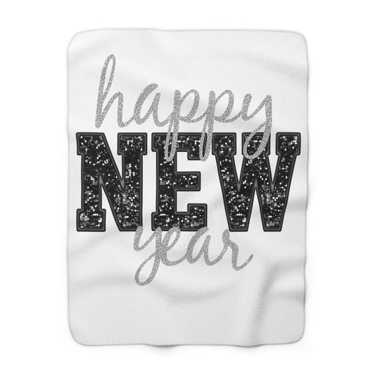 New Year Sherpa Fleece Blanket