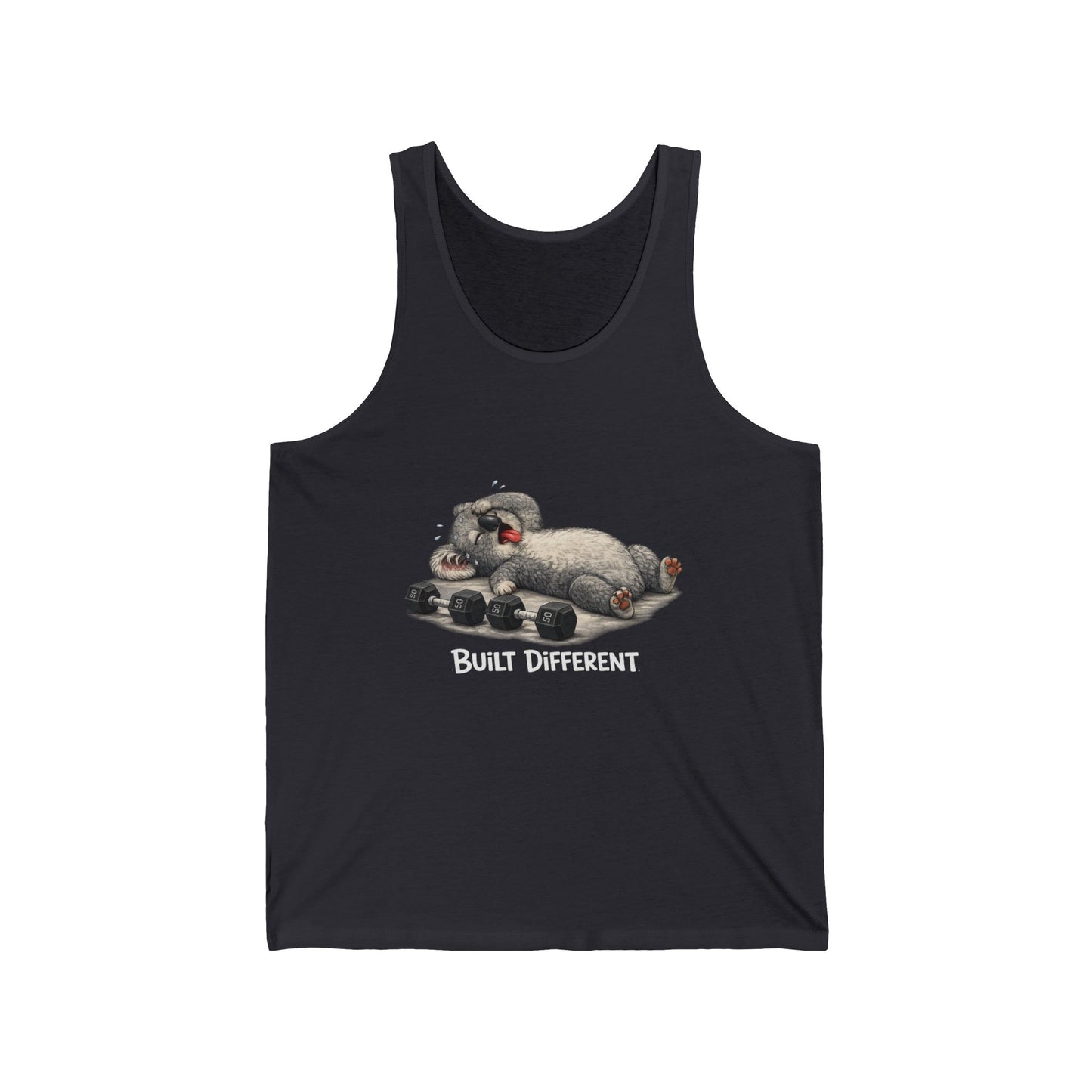 Built Different Tank Top — Funny Sleeping Bulldog Graphic Tank