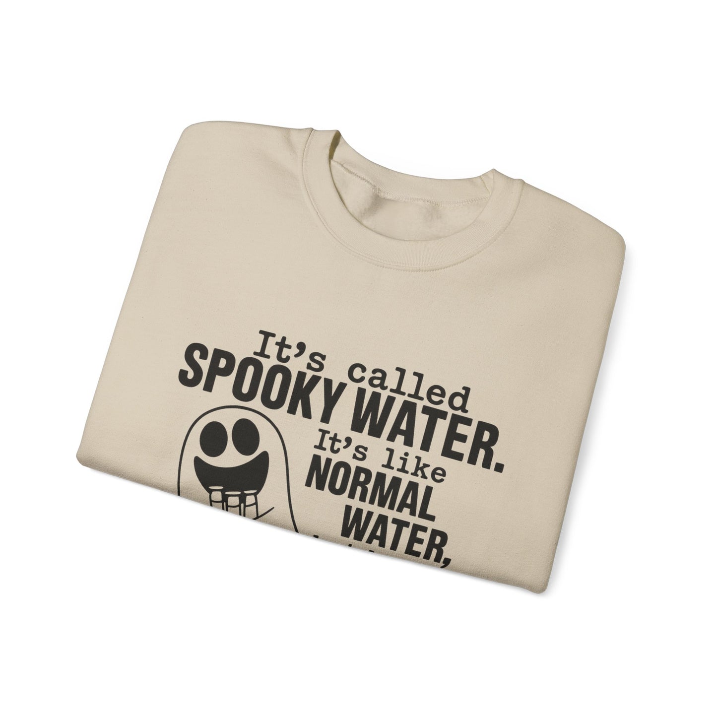 Spooky Water Crewneck Sweatshirt - Fun Halloween Apparel, Unisex Sweatshirt, Cozy Ghost Shirt, Gift for Halloween Lovers, Cute Fall Fashion
