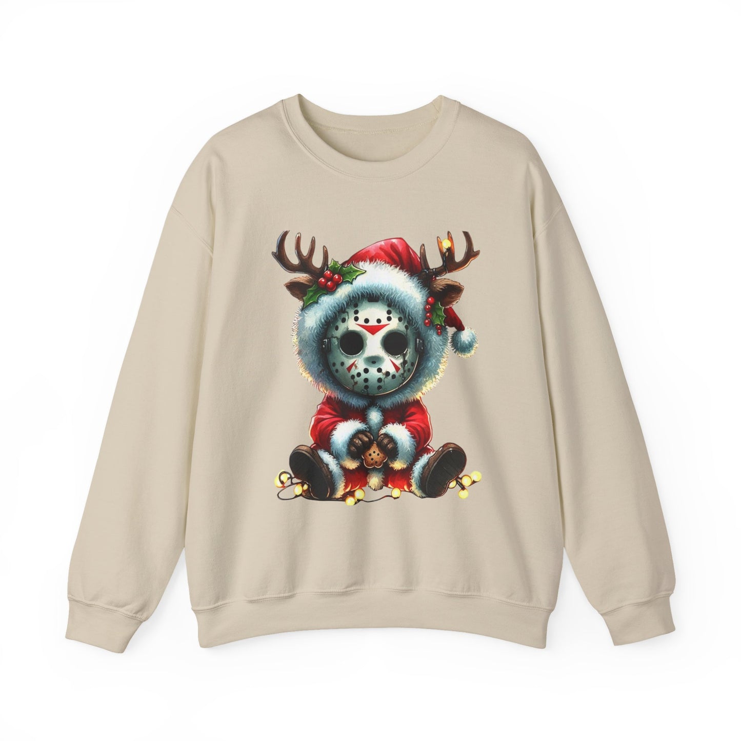 Christmas Jason Mask Sweatshirt — Cute Horror Holiday Crewneck