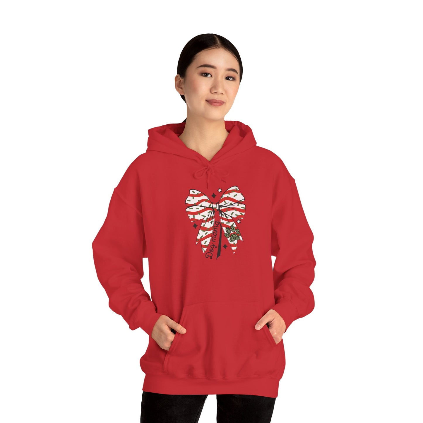 Festive Bow Hoodie for Holiday Cheer, Cozy Gift for Friends, Christmas Style, Winter Fashion, Comfortable Hoodie