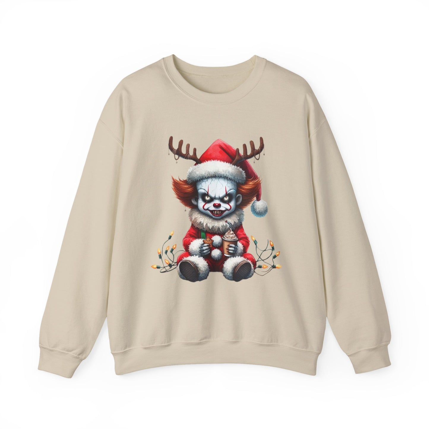 Creepy Clown Reindeer Christmas Sweatshirt