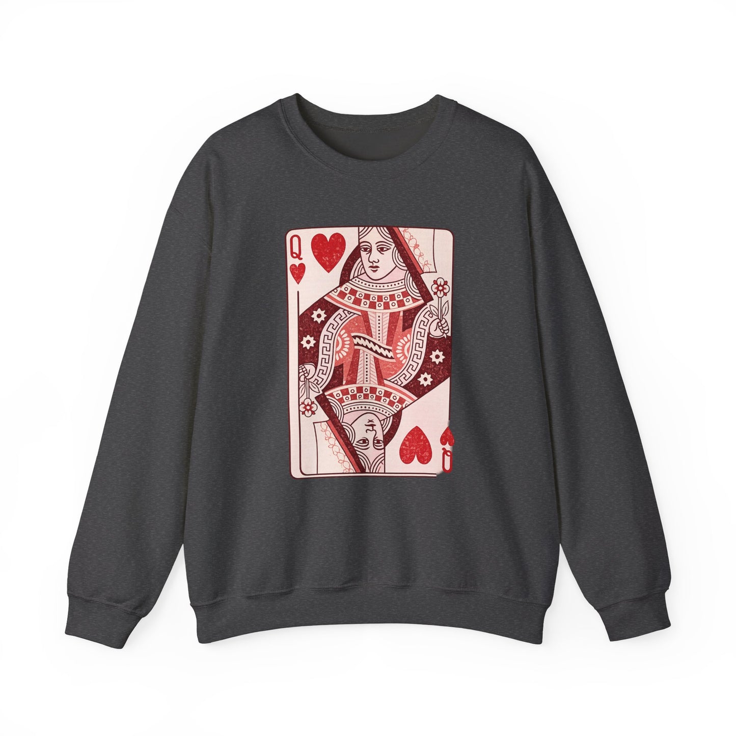 Queen of Hearts Crewneck Sweatshirt – Playing Card Graphic