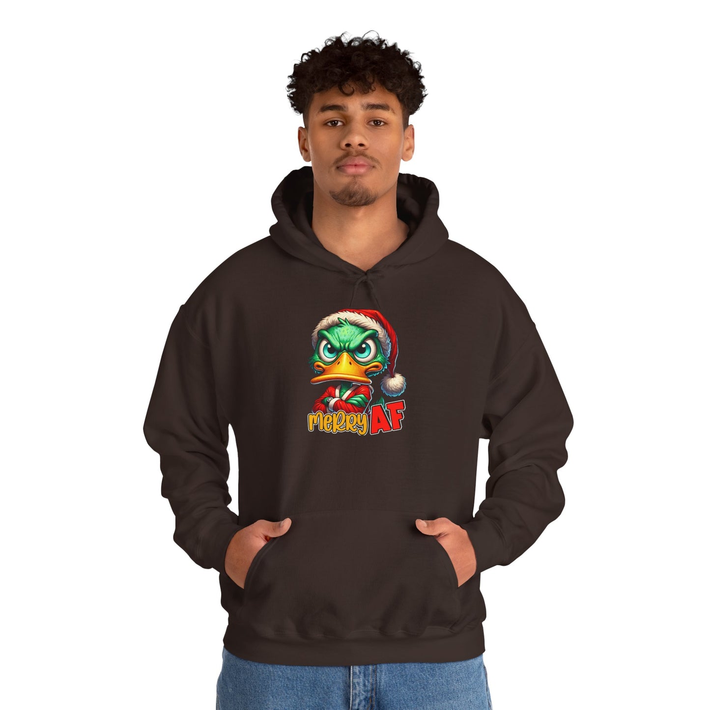 Festive Grinch Hoodie | Merry AF Gift for Christmas, Unisex Sweatshirt, Holiday Apparel, Cozy Sweatshirt, Grinch Lovers