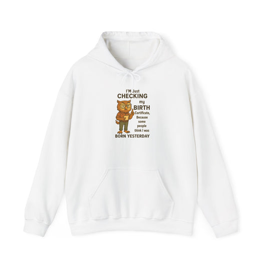 Funny Birthday Sweatshirt, Humorous Gift for Friends, Cozy Hooded Sweatshirt, Casual Wear, Unisex Birthday Apparel