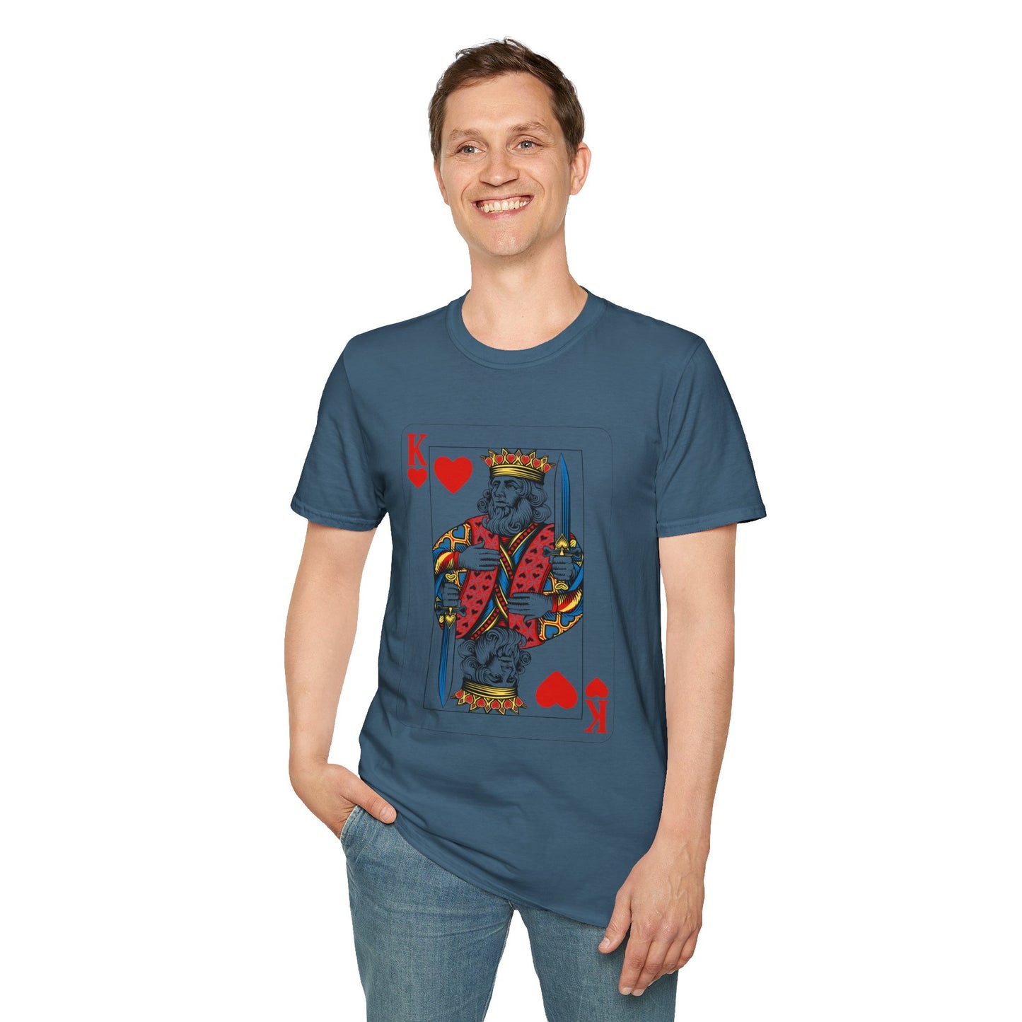 Valentines King of Hearts Unisex T-Shirt - Playful Card Design for Game Night