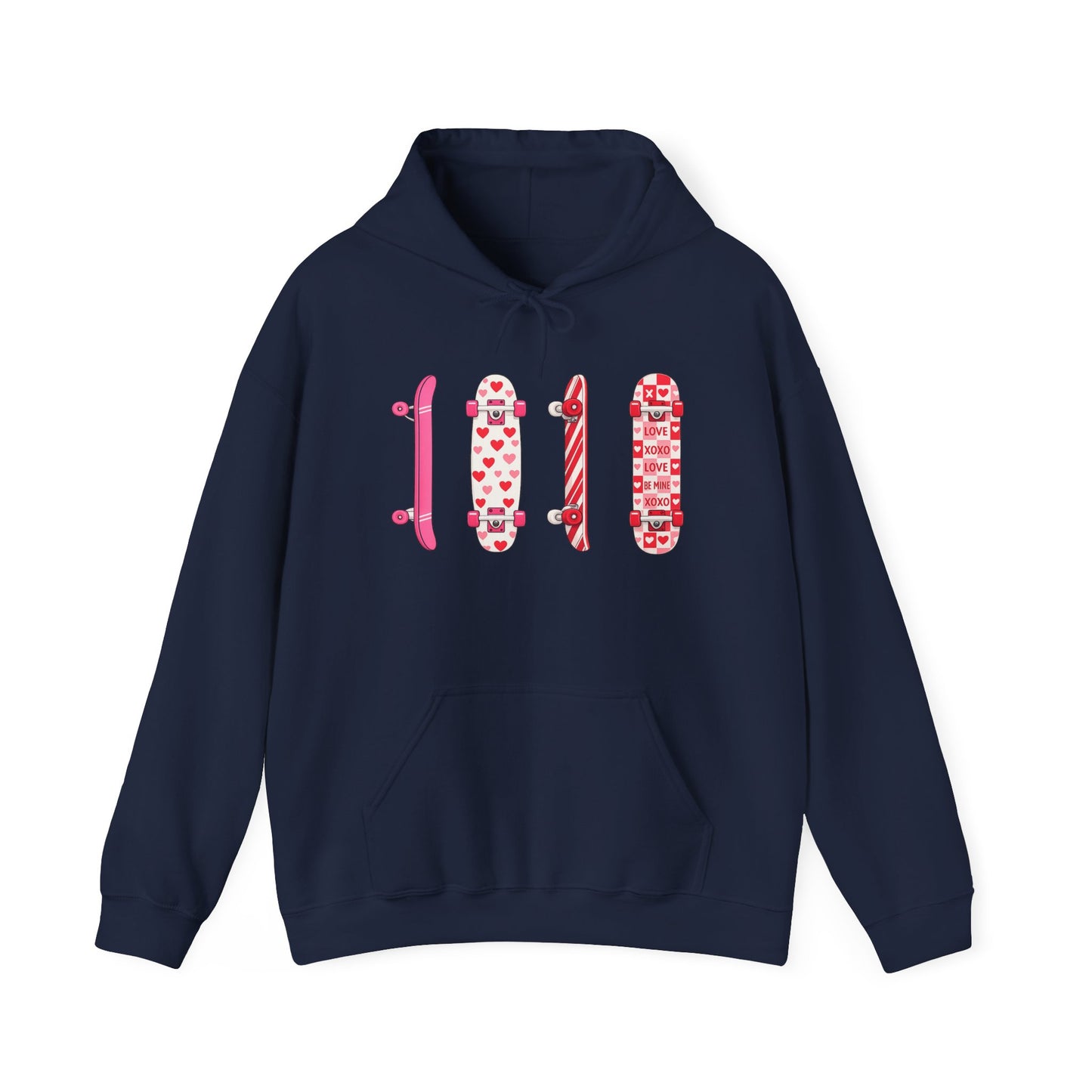 Valentine Skateboard Graphic Hoodie — Pink Heart Skate Decks