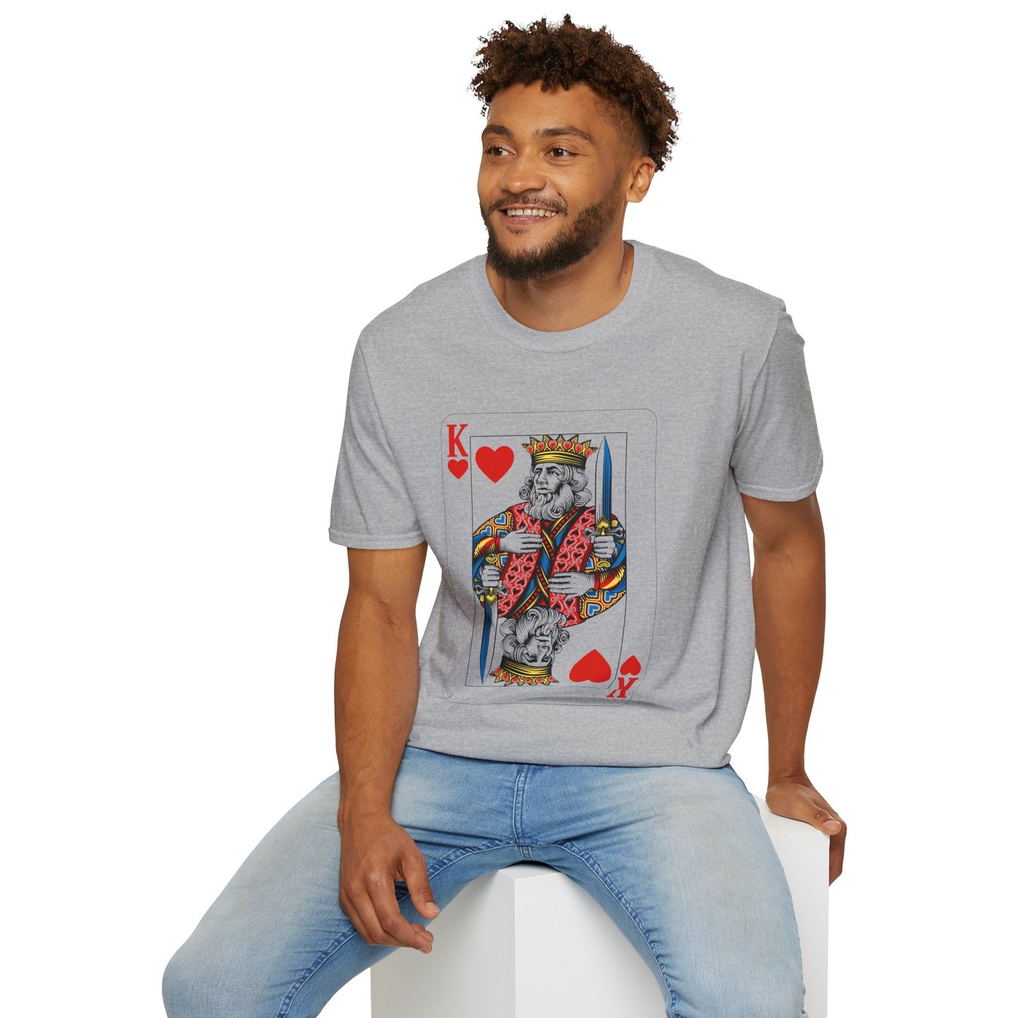 Valentines King of Hearts Unisex T-Shirt - Playful Card Design for Game Night