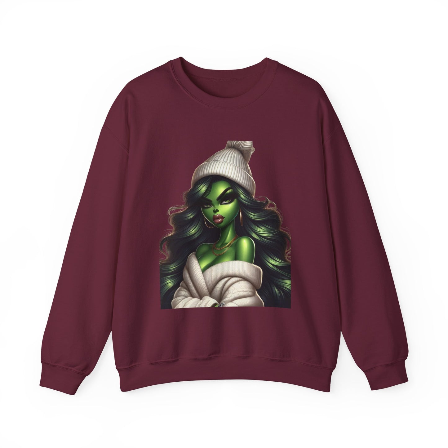 Green Witch Portrait Crewneck Sweatshirt