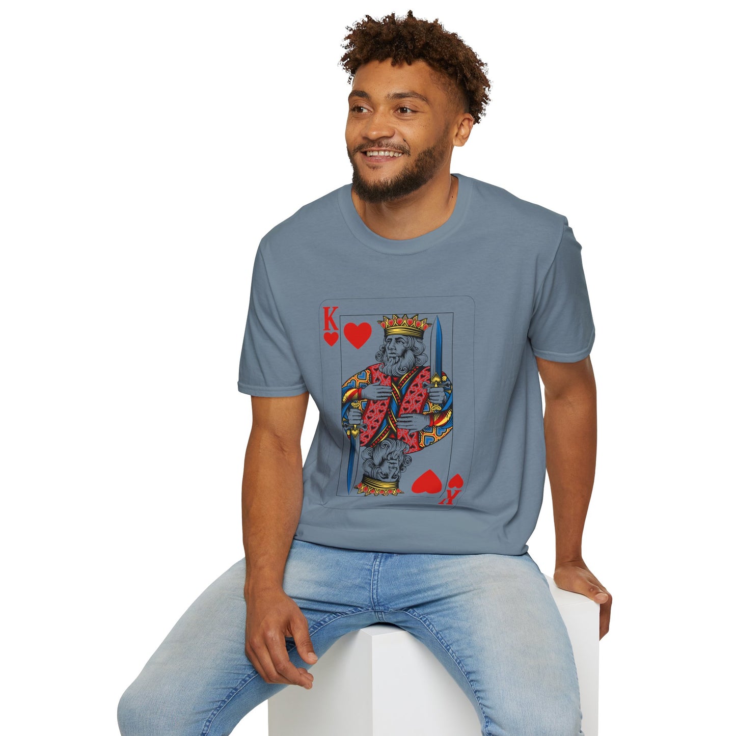 Valentines King of Hearts Unisex T-Shirt - Playful Card Design for Game Night