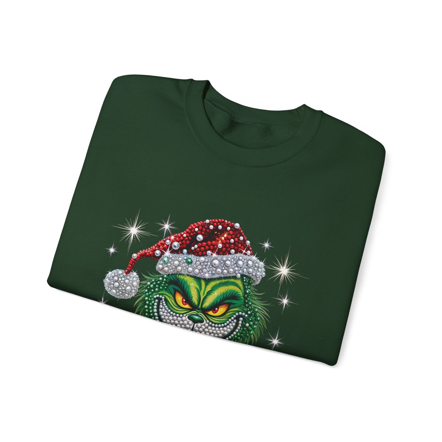 Grinchy Holiday Sweatshirt — Vintage Grinch Santa Crewneck