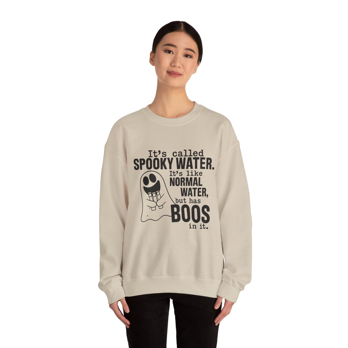 Spooky Water Crewneck Sweatshirt - Fun Halloween Apparel, Unisex Sweatshirt, Cozy Ghost Shirt, Gift for Halloween Lovers, Cute Fall Fashion