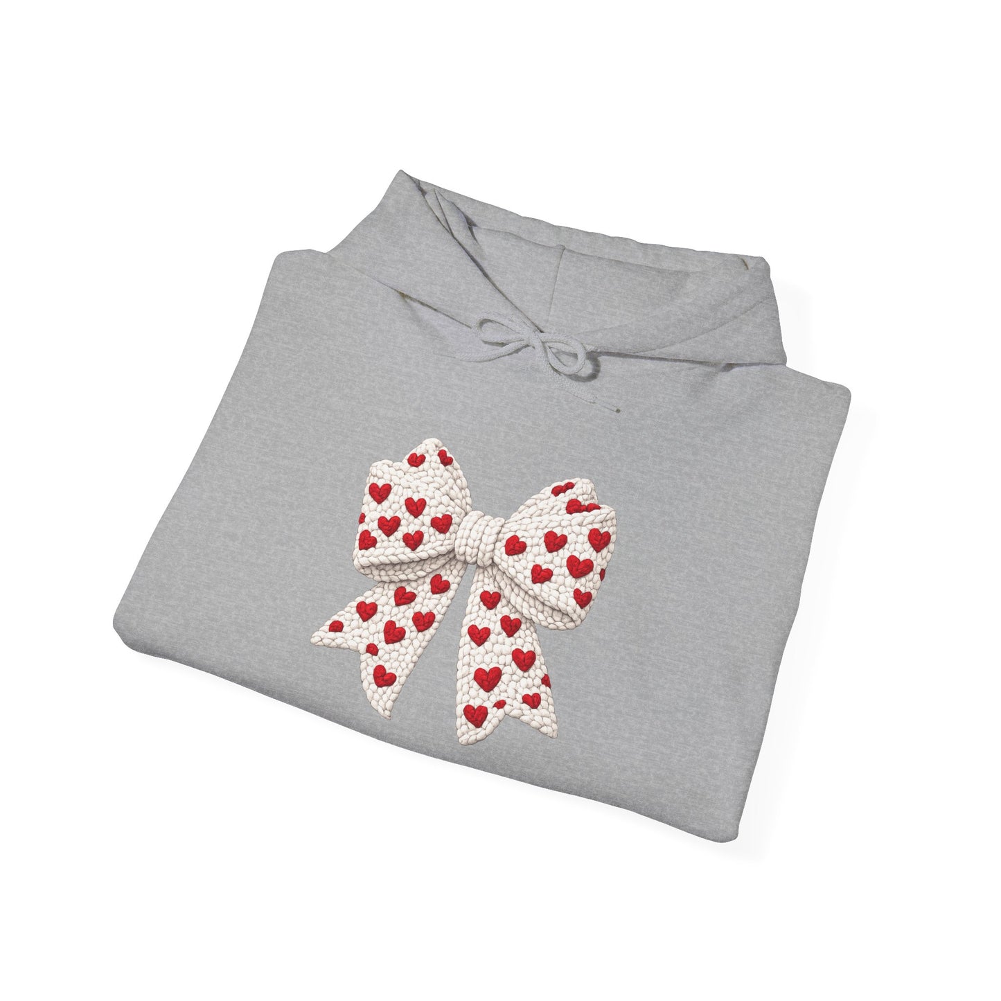 Valentine Heart Bow Hoodie — Cute Red Heart Ribbon Pullover