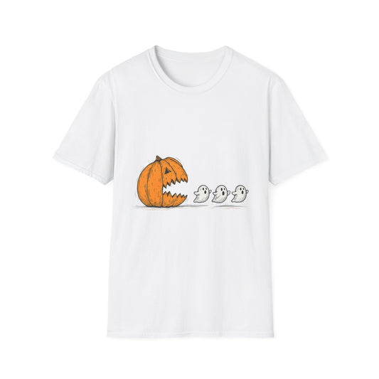 Halloween Ghost Pumpkin T-Shirt, Unisex Tee, Cute Halloween Shirt, Trick or Treat Apparel, Spooky Season Outfit