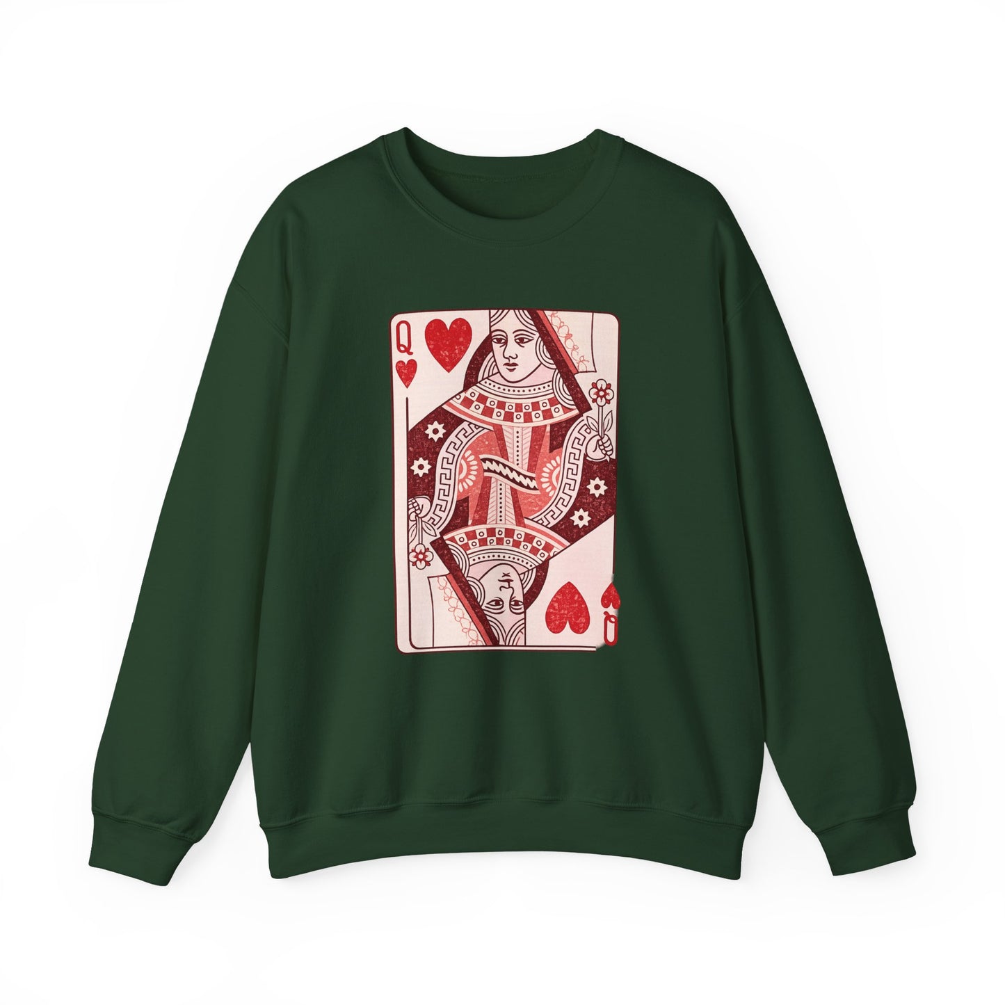 Queen of Hearts Crewneck Sweatshirt – Playing Card Graphic