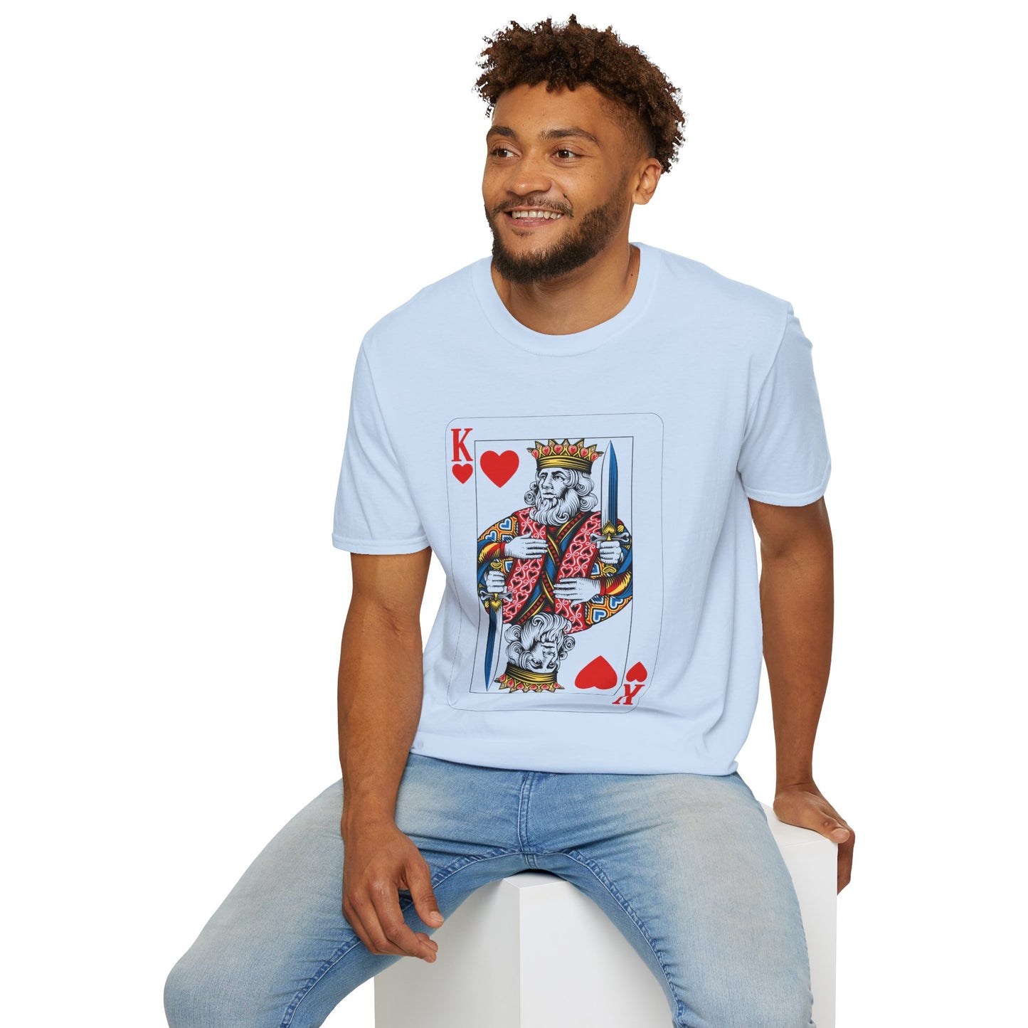 Valentines King of Hearts Unisex T-Shirt - Playful Card Design for Game Night